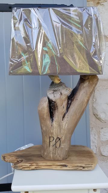 Lampe à partir d'une superbe branche en bois flotté d'Oléron