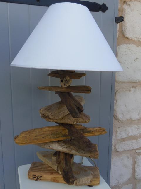 Lampe bois flotté d'Oléron